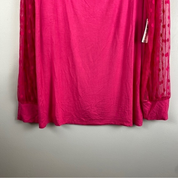 TORRID Pink Super Soft Dot Mesh Sleeve Top 2X NWT - Picture 6 of 12